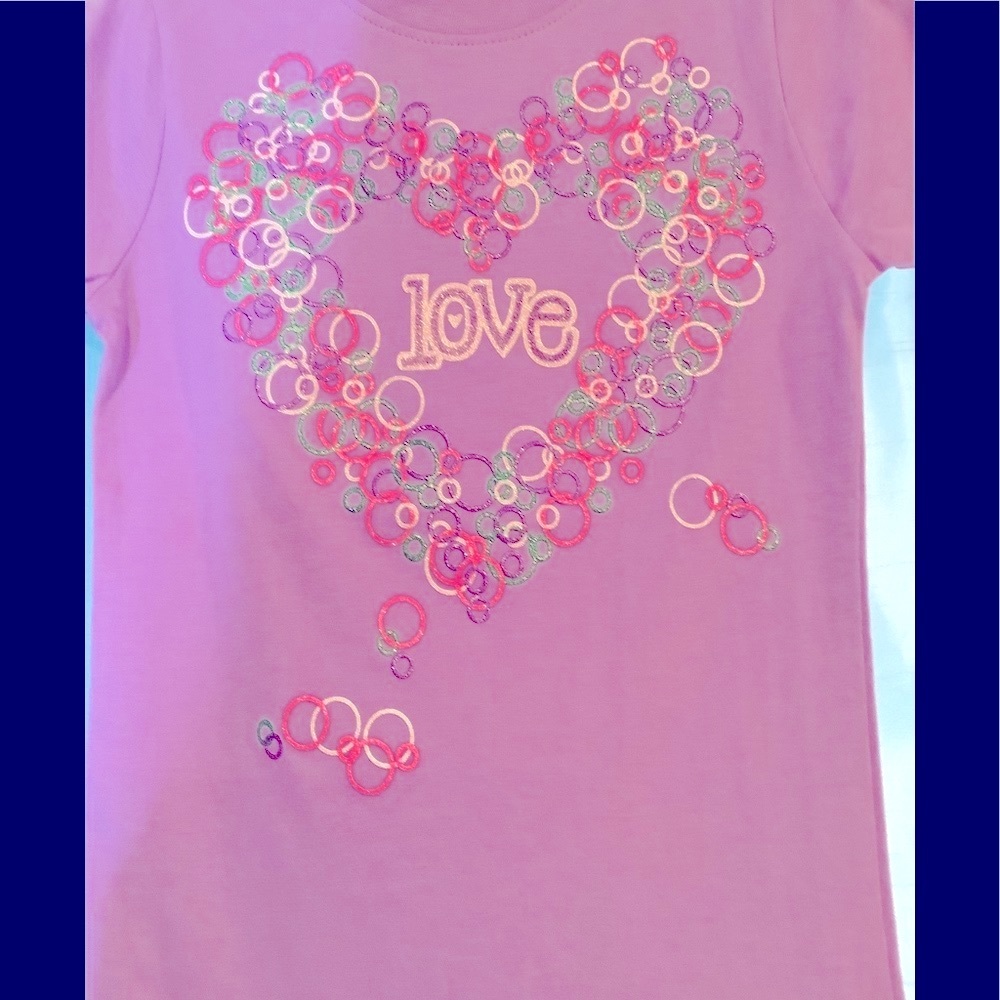 🇺🇸 Lavender LOVE Girly Tee with Glitter ink, NWT